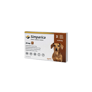 Simparica 20mg por 3 comprimidos para perro 5 kg a 10 kg