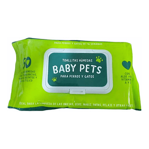 1 Toalla Húmedas Perro/gato/mascota Aloe/vitamina A,E- 50unidades.