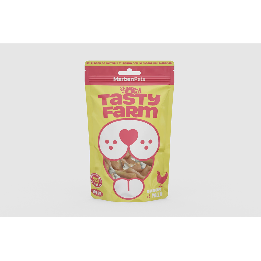 Snack De Pollo Para Perro Truto con huesitos de calcio - Tasty Farm 100gr  1