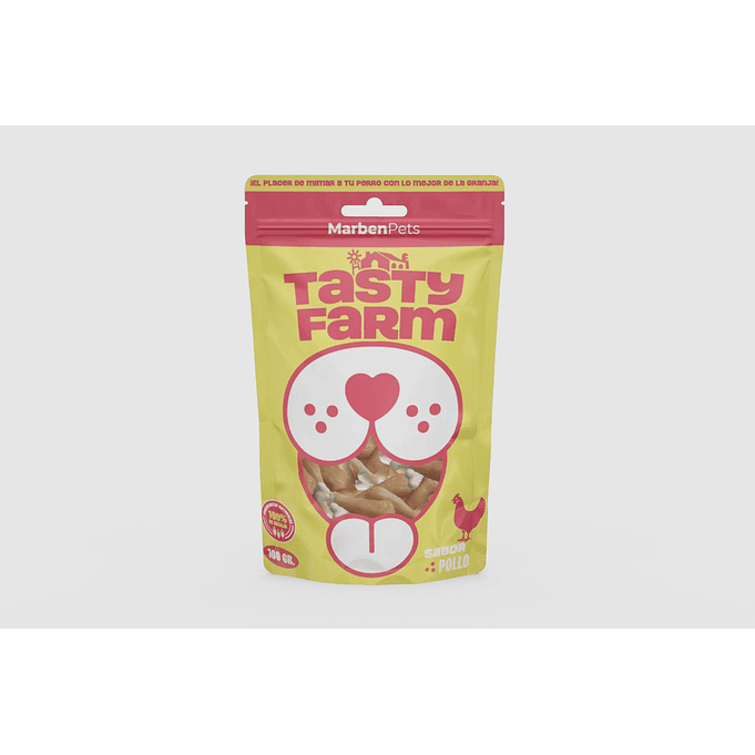 Snack De Pollo Para Perro Truto con huesitos de calcio - Tasty Farm 100gr  1