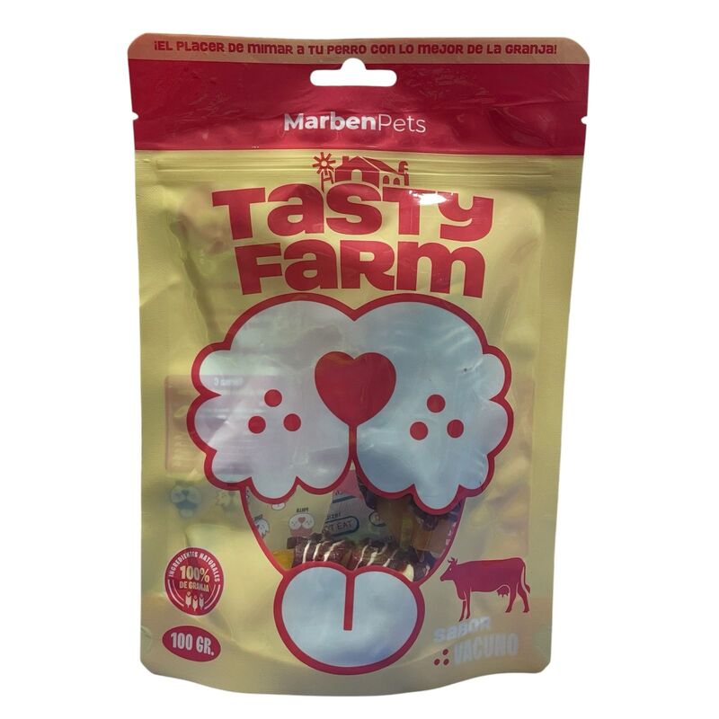Snack para perro Papas Dulces Envuelta En Vacuno 100GR- Tasty Farm--VENCIMIENTO OCTUBRE 2026--