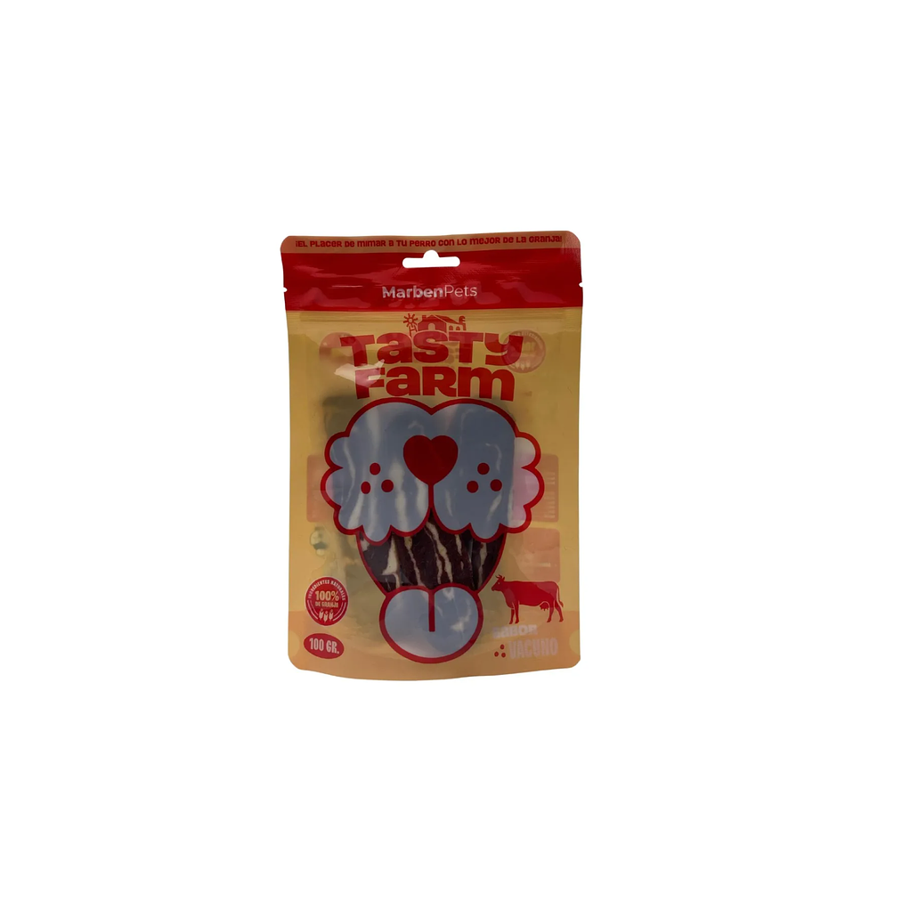 Snack para Perro Rebanadas de Vacuno 100GR- Tasty Farm 1