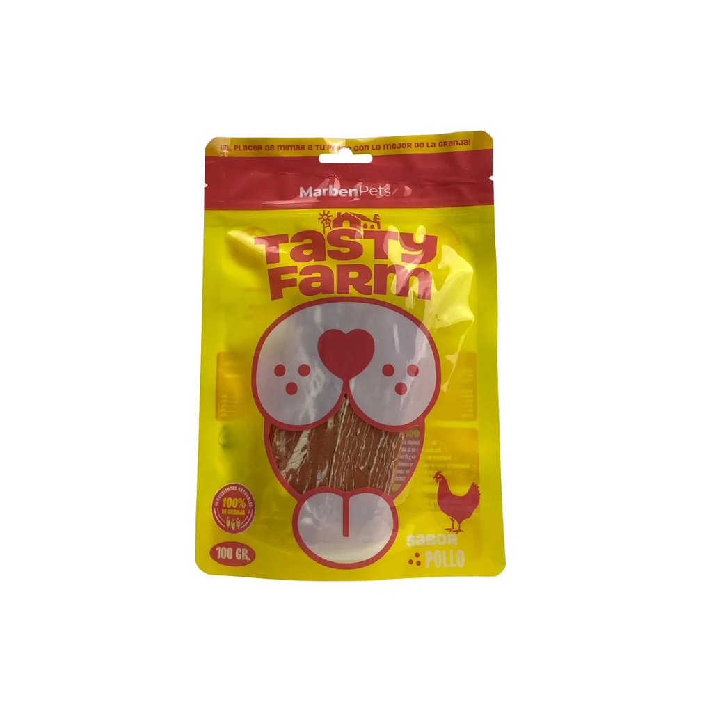 Snack Para Perros  Rebanadas De Pollo 100gr-Tasty Farm 1