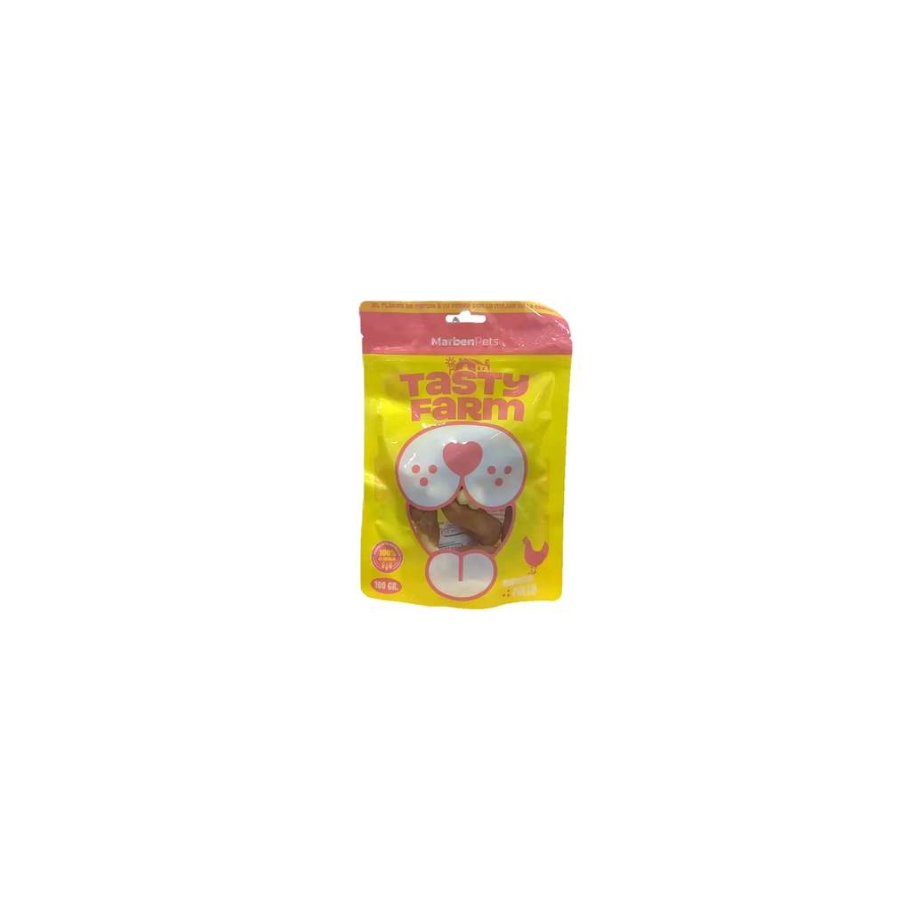 Snack para perros- Trutitos de Pollo con hueso de calcio 100gr- Tasty Farm 1