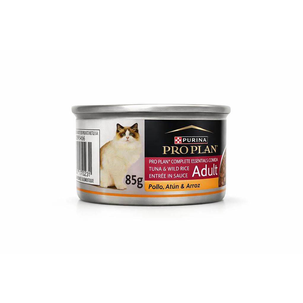 24 Latas Pro Plan Gato Adulto De Pollo y atún Con Arroz 1