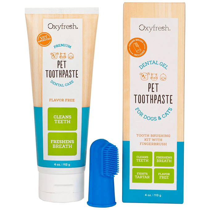 Kit Dental Gel Con Cepillos Para Perros Gatos Oxyfresh 3