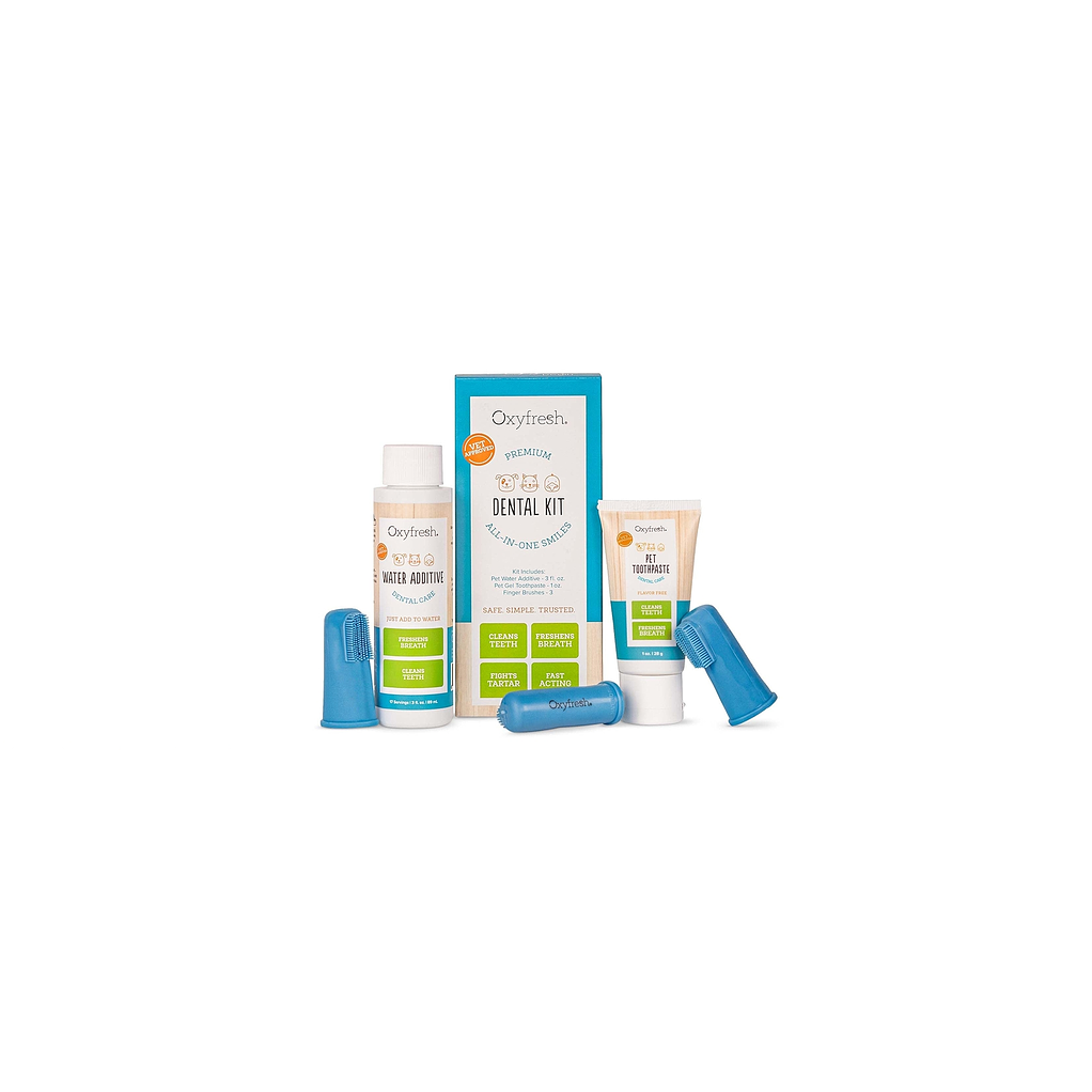Kit Dental Gel Con Cepillos Para Perros Gatos Oxyfresh 4