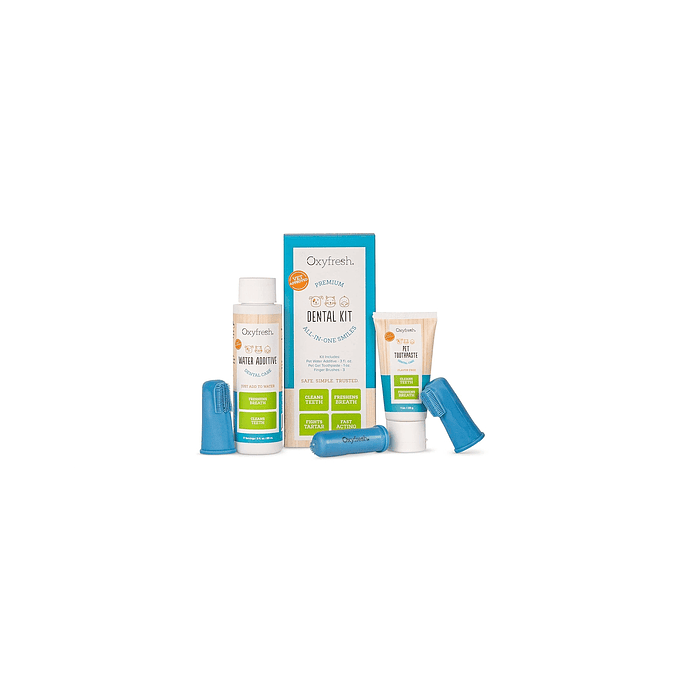 Kit Dental Gel Con Cepillos Para Perros Gatos Oxyfresh 4