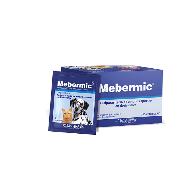1 sobre de Mebermic - Antiparasitario de amplio Especto- Dosis única  1