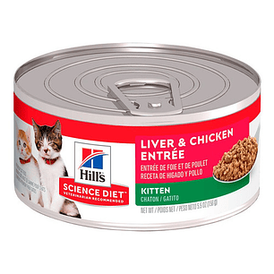 1 Lata de Alimento Hills Gatito-kitten Higado Y Pollo 156gr.