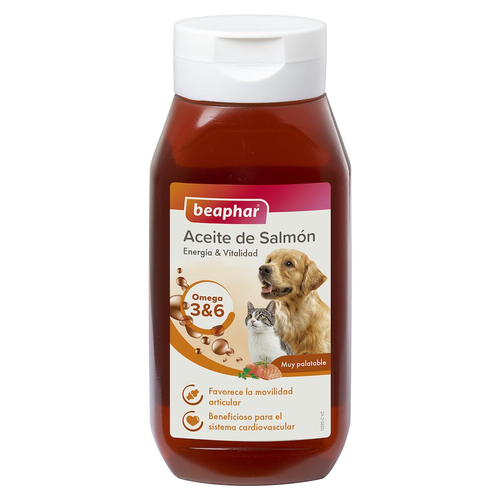 Omega 3 y 6 para perros y Gatos Aceite de Salmon 430ml Beaphar 1