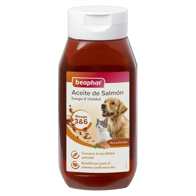 Omega 3 y 6 para perros y Gatos Aceite de Salmon 430ml Beaphar 1