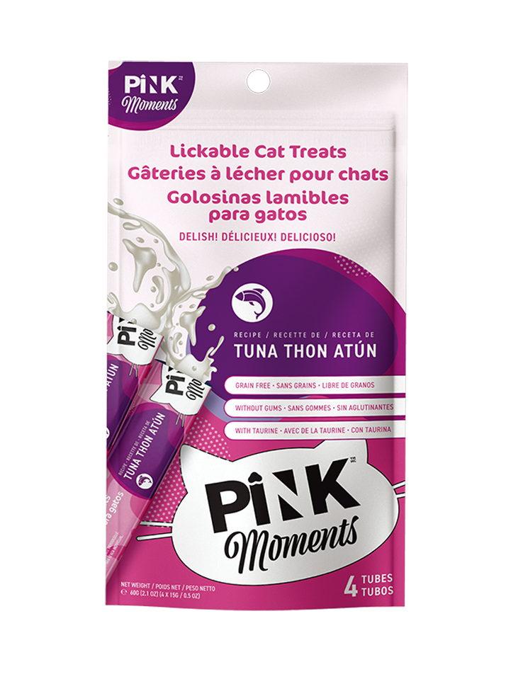 Snack para gato Pink Moments tipo churu Atun 60gr - 4 tubosX15gr