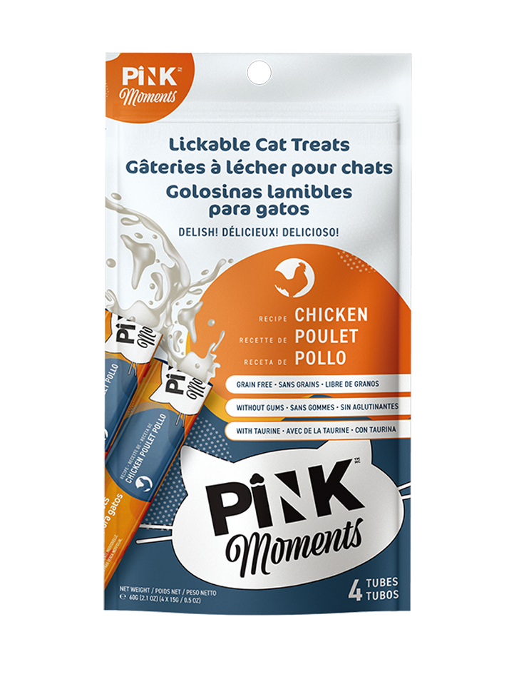 Snack para gato Pink Moments tipo churu pollo 60gr- 4 tubosX15gr