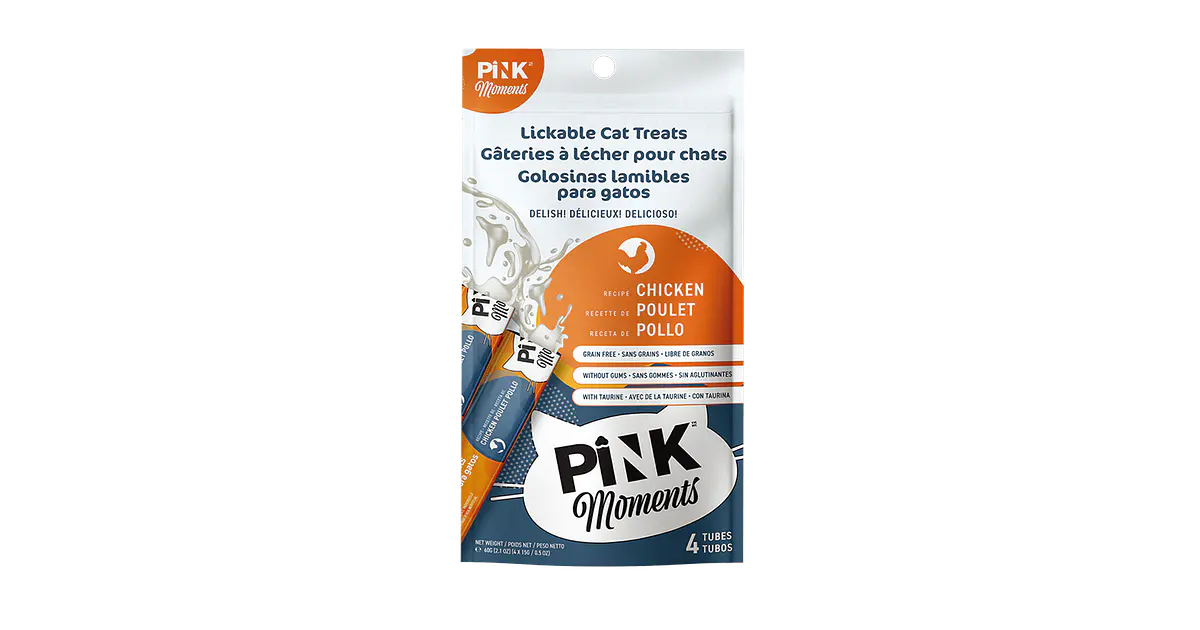 Snack para gato Pink Moments tipo churu pollo 60gr- 4 tubosX