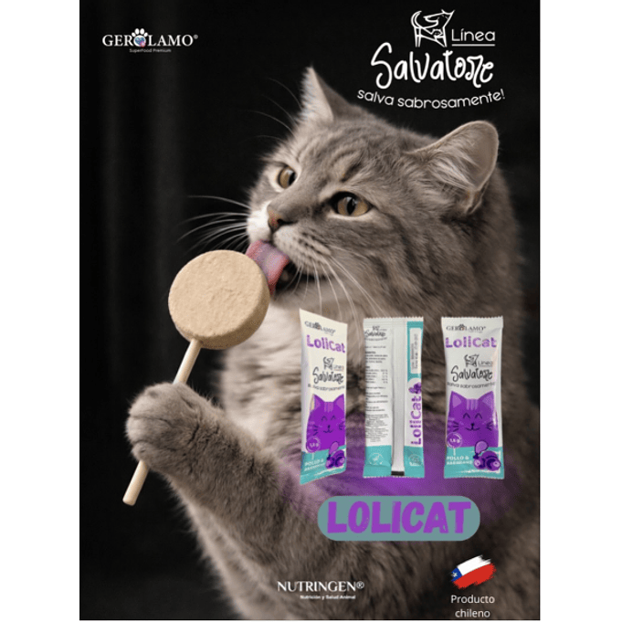 Paleta Lolicat Para Gatos Pollo Con Arandanos 1.5gr- Gerolamo- Snack para Gatos 2