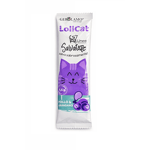 Paleta Lolicat Para Gatos Pollo Con Arandanos 1.5gr- Gerolamo- Snack para Gatos