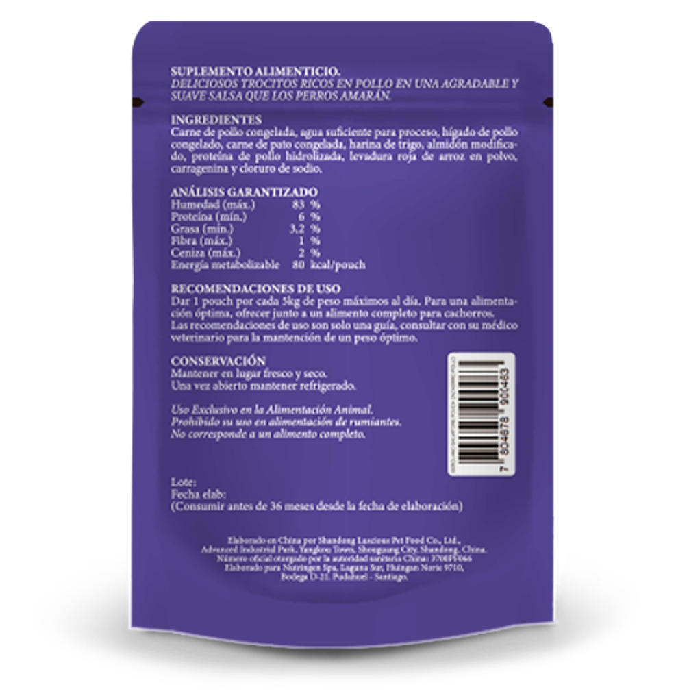 10 Alimentos para Perro Cachorro Pollo 100gr- Gerolamo Salvatore Pouch 2