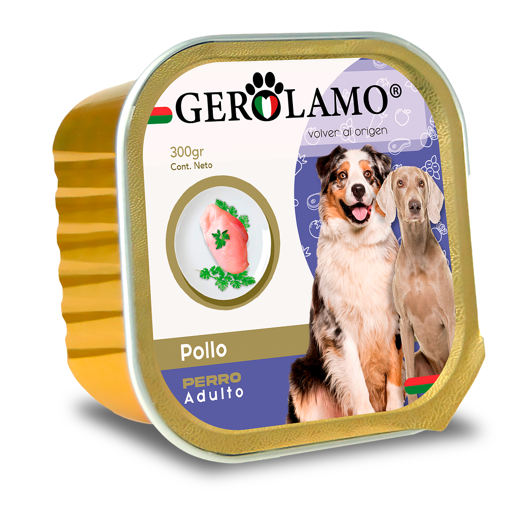 Alimento Húmedo Pate Para Perro Adulto Pollo 300gr- Gerolamo 1