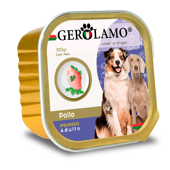Alimento Húmedo Pate Para Perro Adulto Pollo 300gr- Gerolamo 1