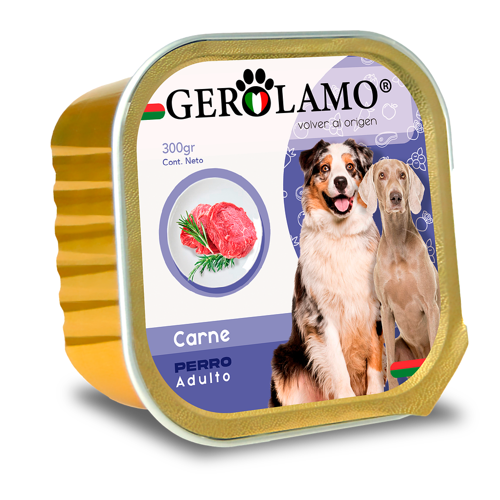 Alimento Humedo Pate Para Perro Adulto Carne 300gr -Gerolamo 1