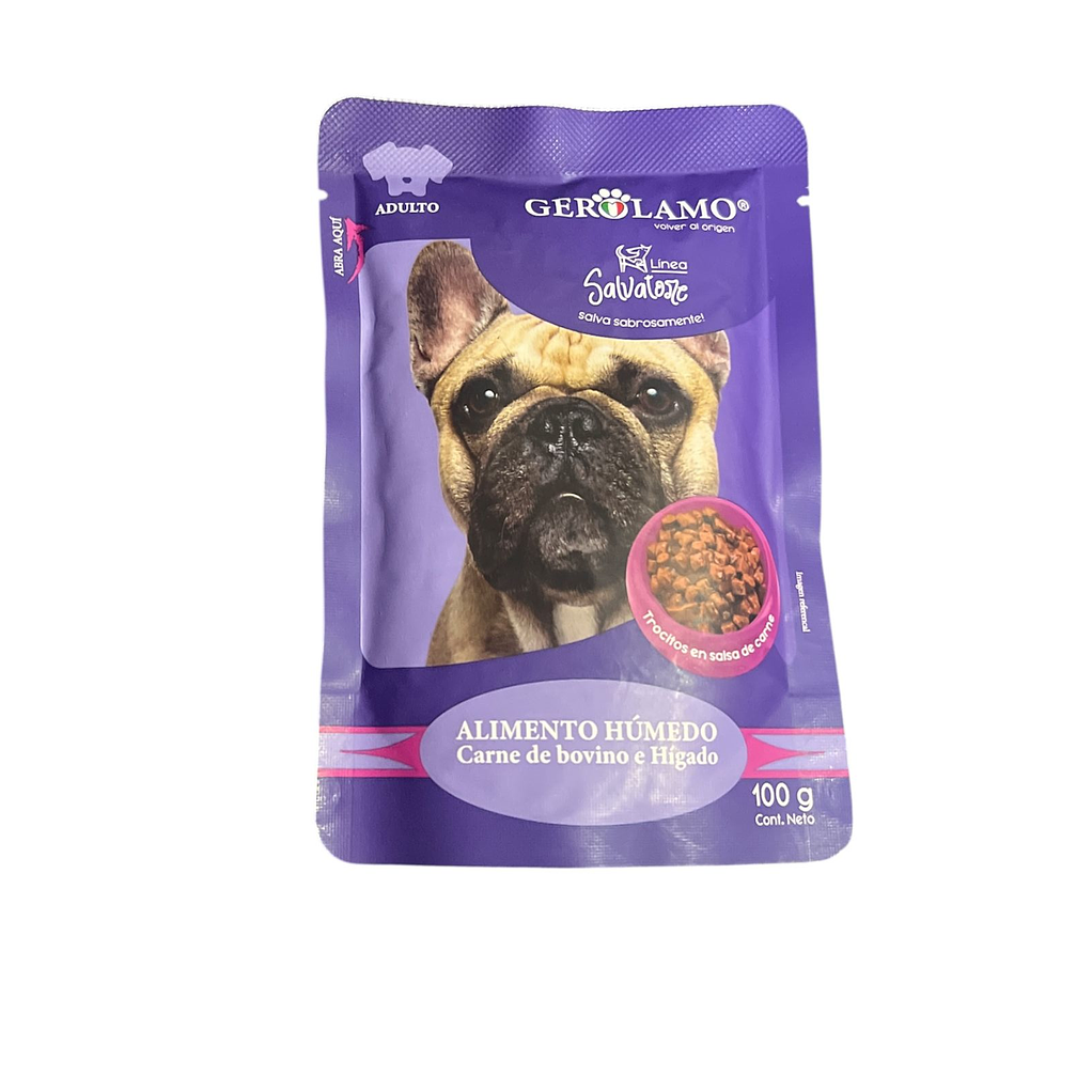 Alimento Perro Adulto Trozos De Carne/higado 100gr-Gerolamo 1