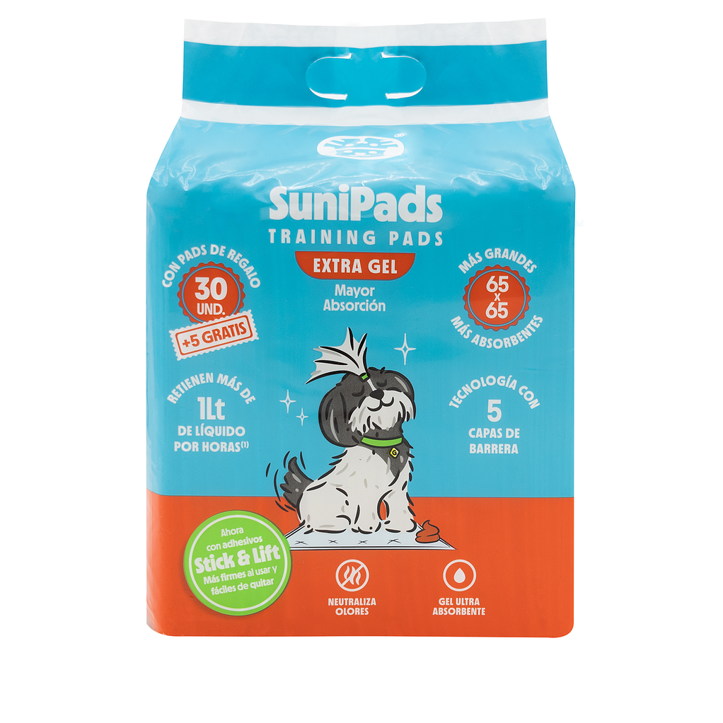 30 Pañales Sabanillas Perro 65x65cm + 5 Sabanillas Sunipet  1