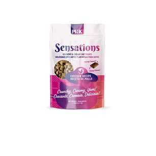 Galletas Rellenas De Pollo para Gatos 100gr- Sensations Pink