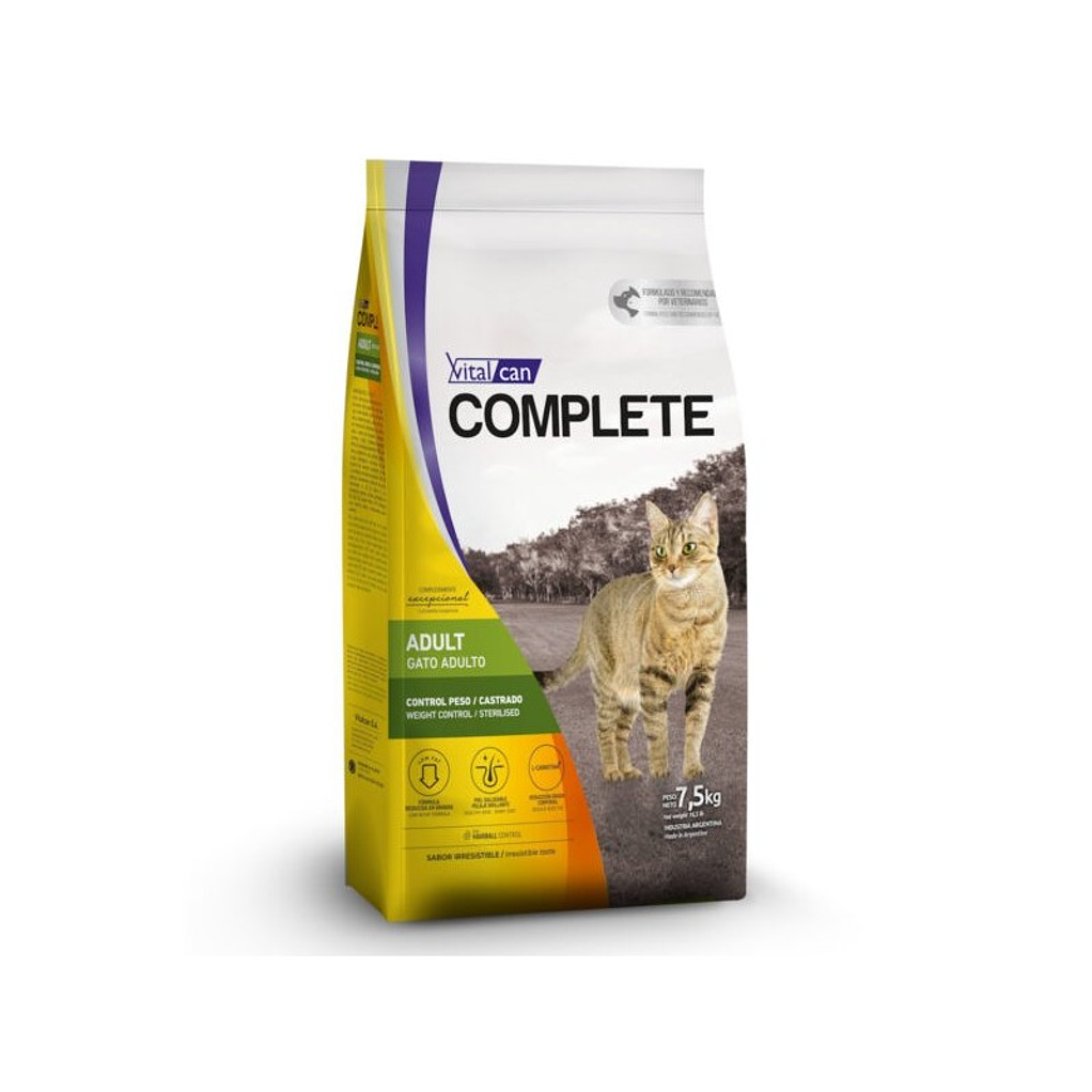 Alimento Para Gato Castrado Complete Control Peso 7,5 Kg. 1