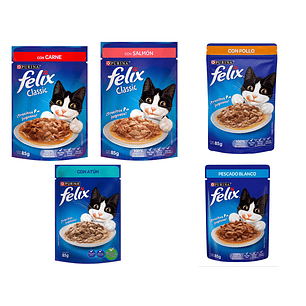 5 Sobres De Felix Mix De Sabores 85gr C/u