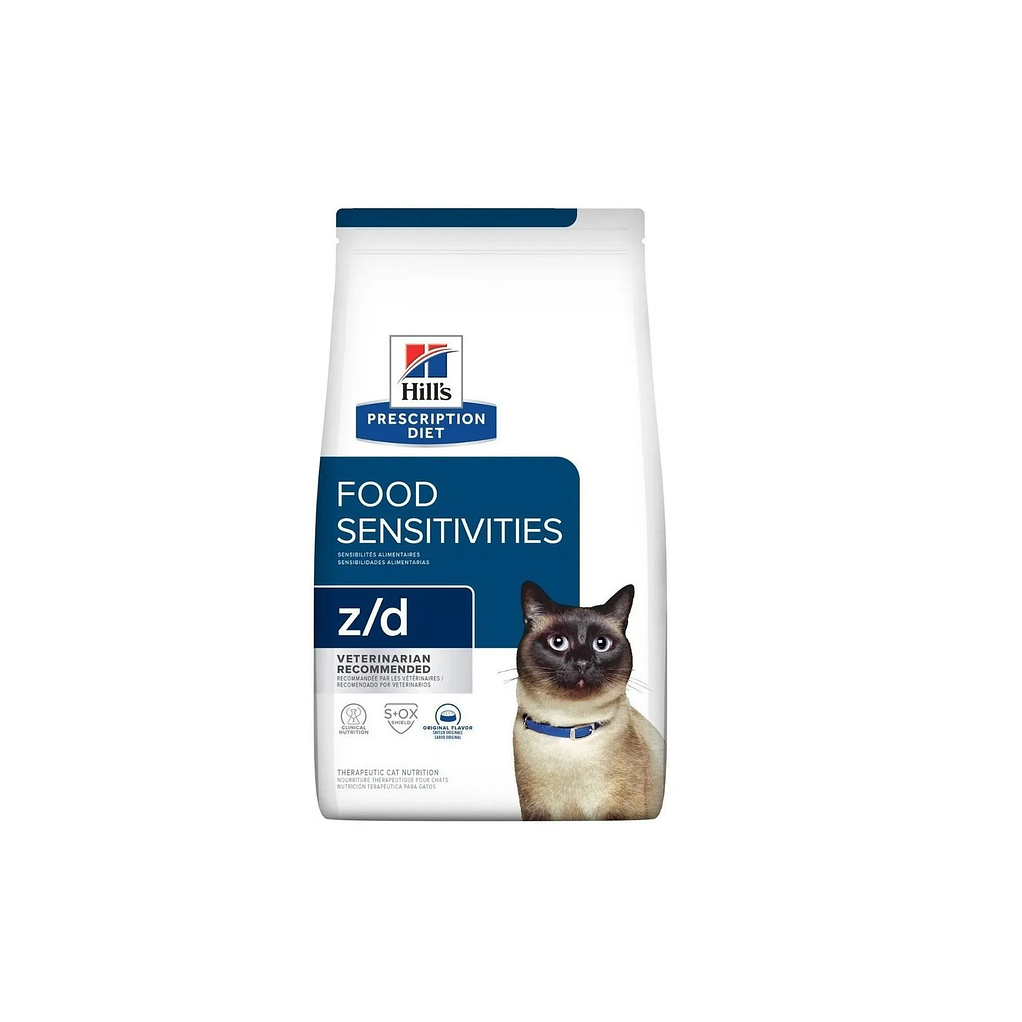 Alimento Hill's Prescription Diet Food Sensitivities z/d para gato adulto sabor pollo de 1.8 kg 1