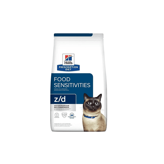 Alimento Hill's Prescription Diet Food Sensitivities z/d para gato adulto sabor pollo de 1.8 kg 1