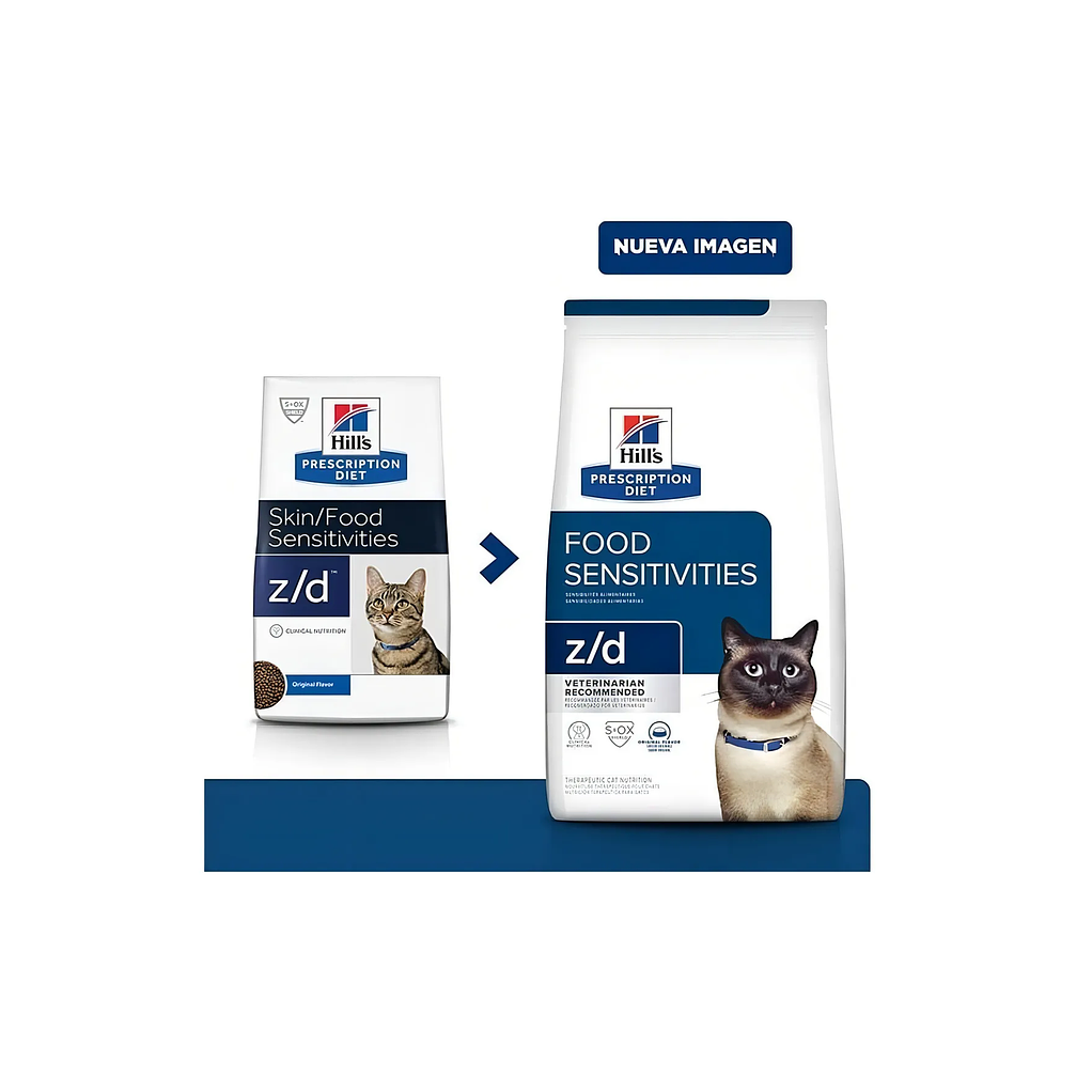 Alimento Hill's Prescription Diet Food Sensitivities z/d para gato adulto sabor pollo de 1.8 kg 3
