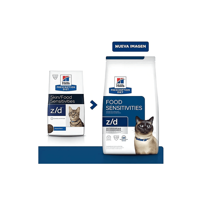 Alimento Hill's Prescription Diet Food Sensitivities z/d para gato adulto sabor pollo de 1.8 kg 3