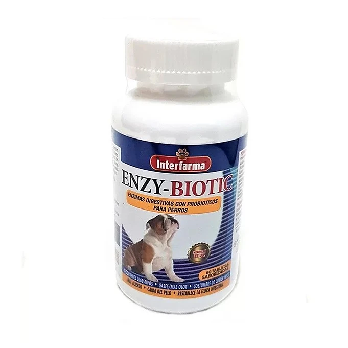 Enzy-biotic Interfarma 60 Comp- Enzimas Digestivas con Probioticos para Perros 1