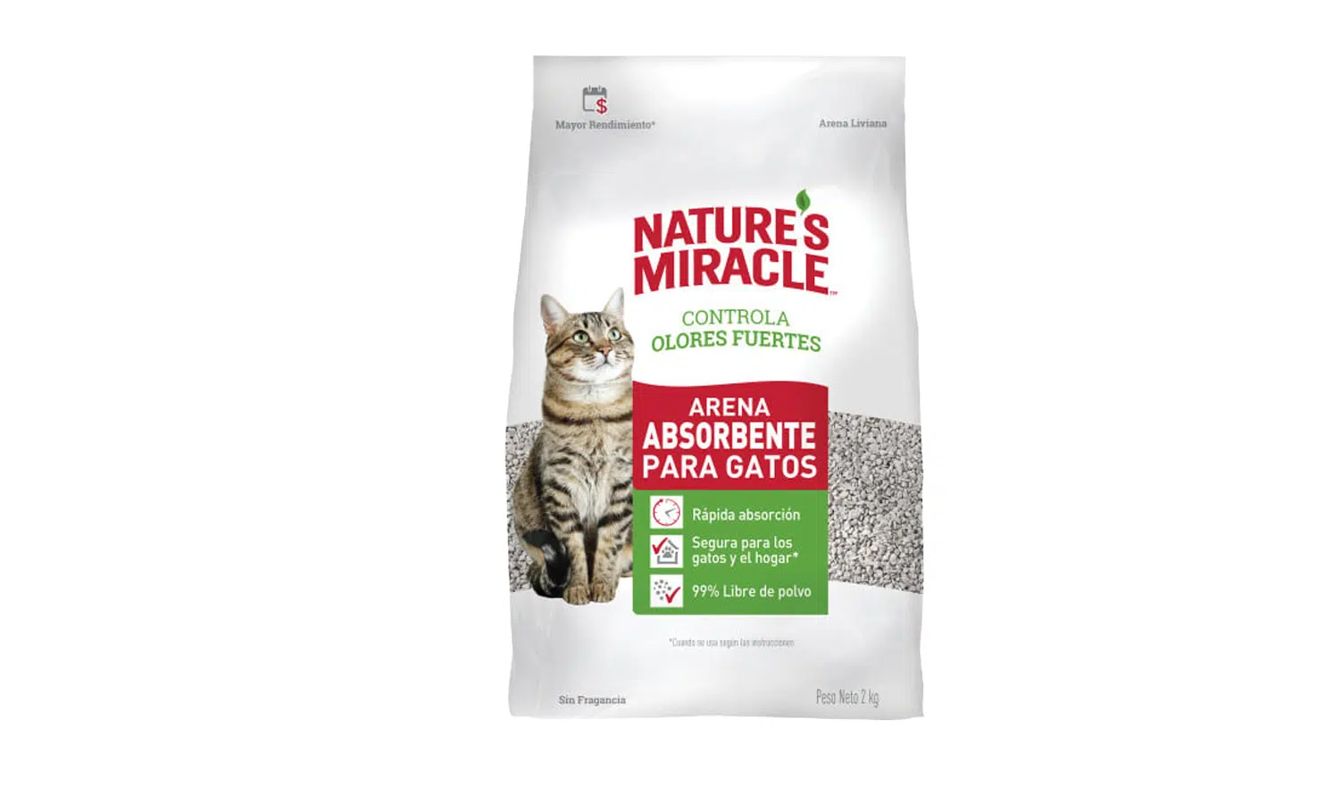 Arena Absorbente Natures Miracle 2kg Sin Fragancia