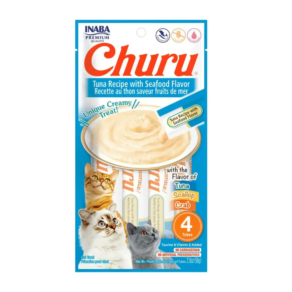 Churu Para Gato De Atún Con Mariscos X4 Unidades---VENCIMIENTO JULIO 2026--- 1