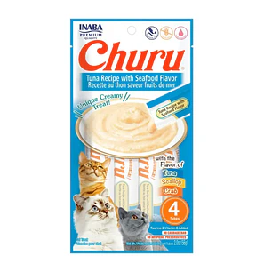 Churu Para Gato De Atún Con Mariscos X4 Unidades---VENCIMIENTO JULIO 2026---