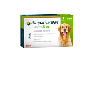 Simparica para perros 80Mg 20-40Kg 1 Comprimido
