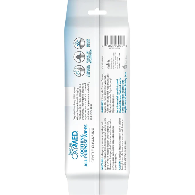 TropiClean OxyMed Toallitas Calmantes para Perros y Gatos - 50 Unidades 2