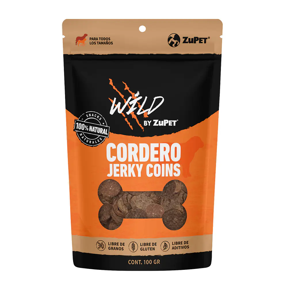 Snack Wild para Perros Cordero Jerky Coins 100 Gr 1