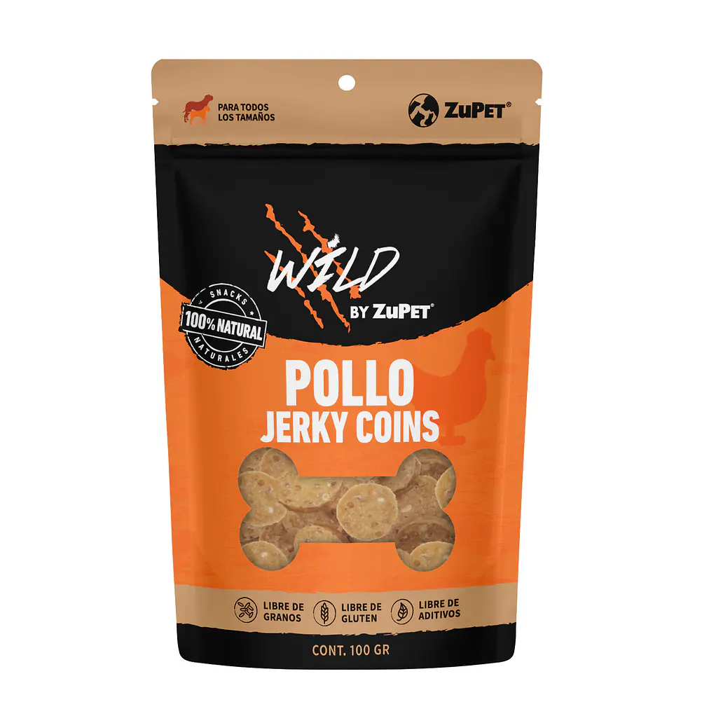 Snack Wild para Perros de Pollo Jerky Coins 100 Gr 1