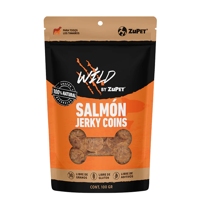 Snack Wild para Perros de Salmon Jerky Coins 100 Gr 1