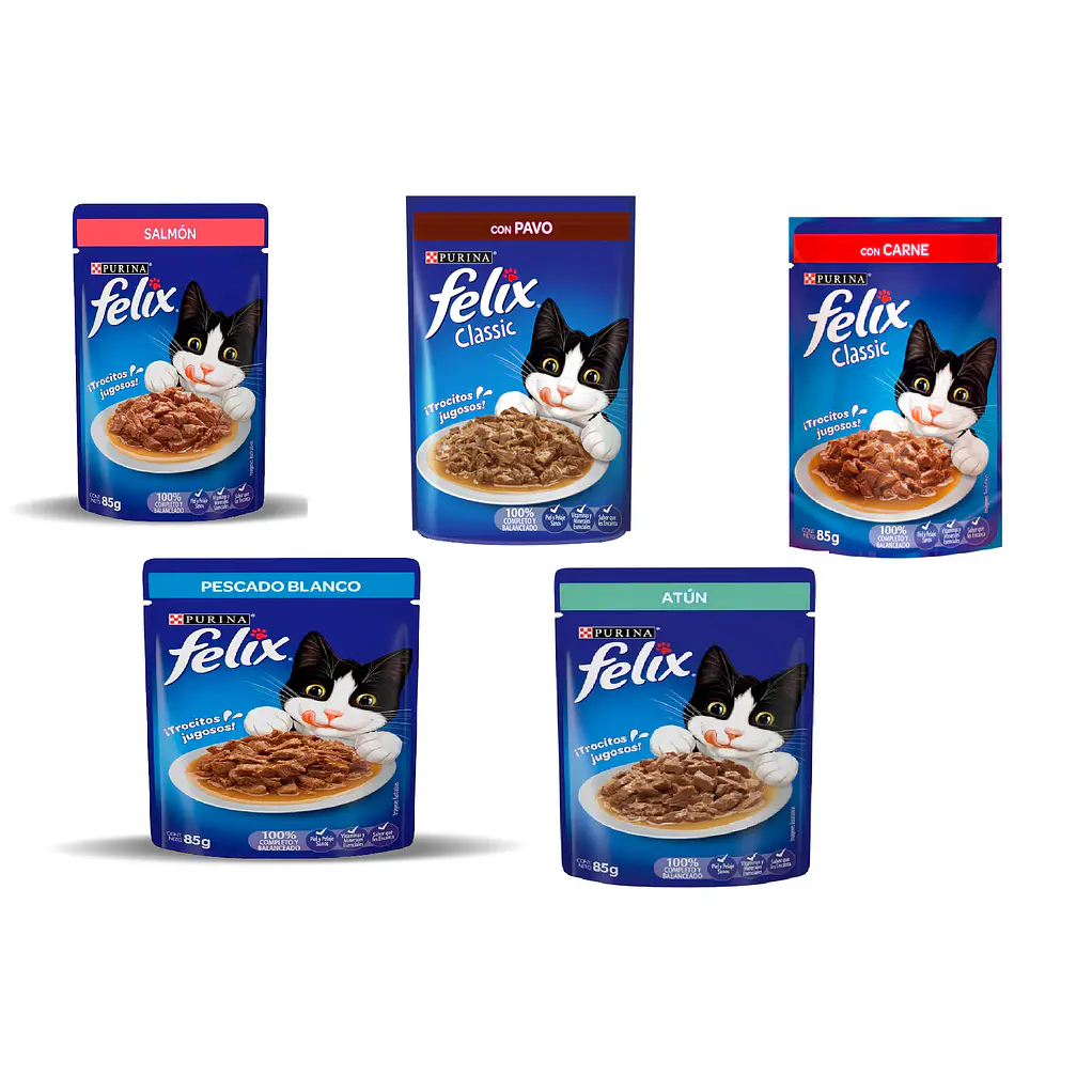 25 Sobres De Felix Mix De Sabores 85gr C/u 1