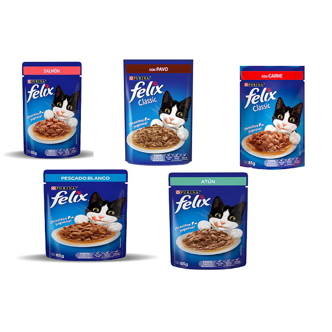 25 Sobres De Felix Mix De Sabores 85gr C/u 1