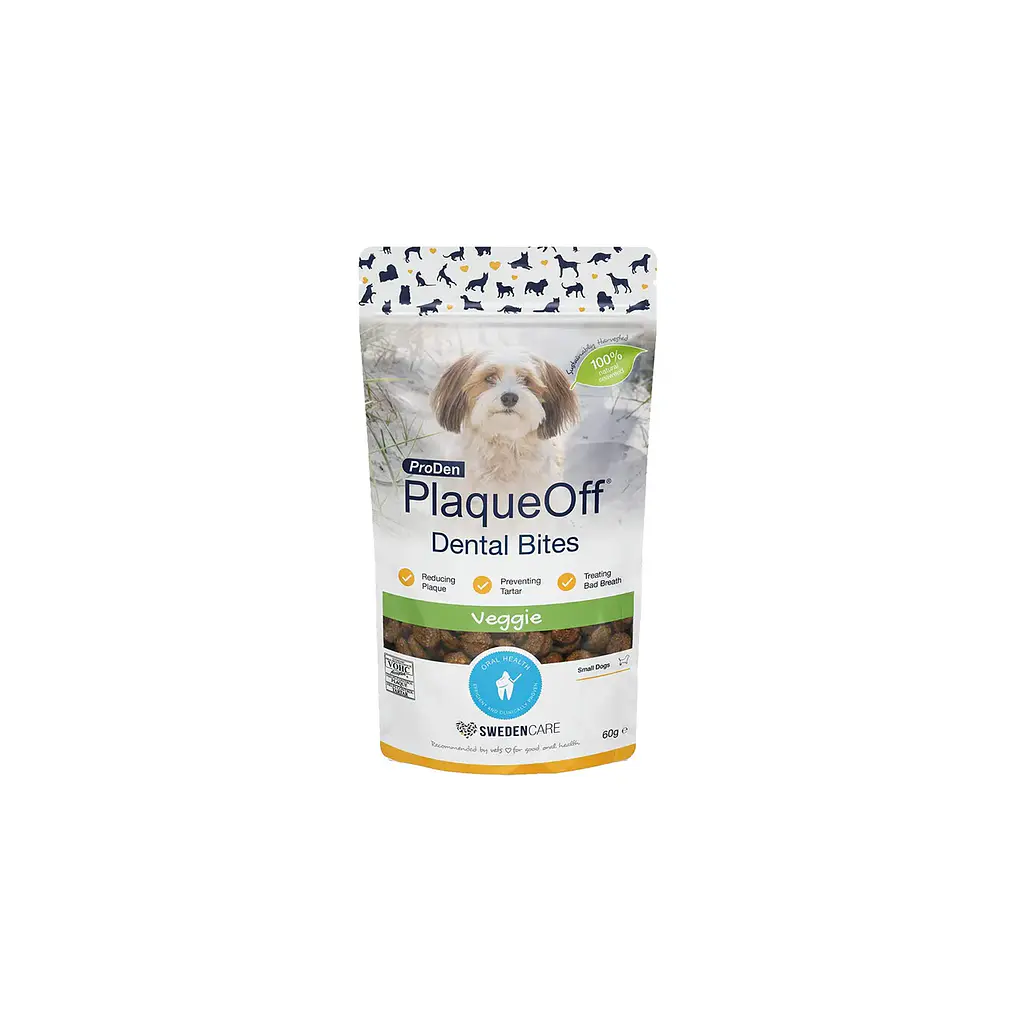 Plaqueoff Snack Bites Cuidado Dental Perros Pequeños 60g 1