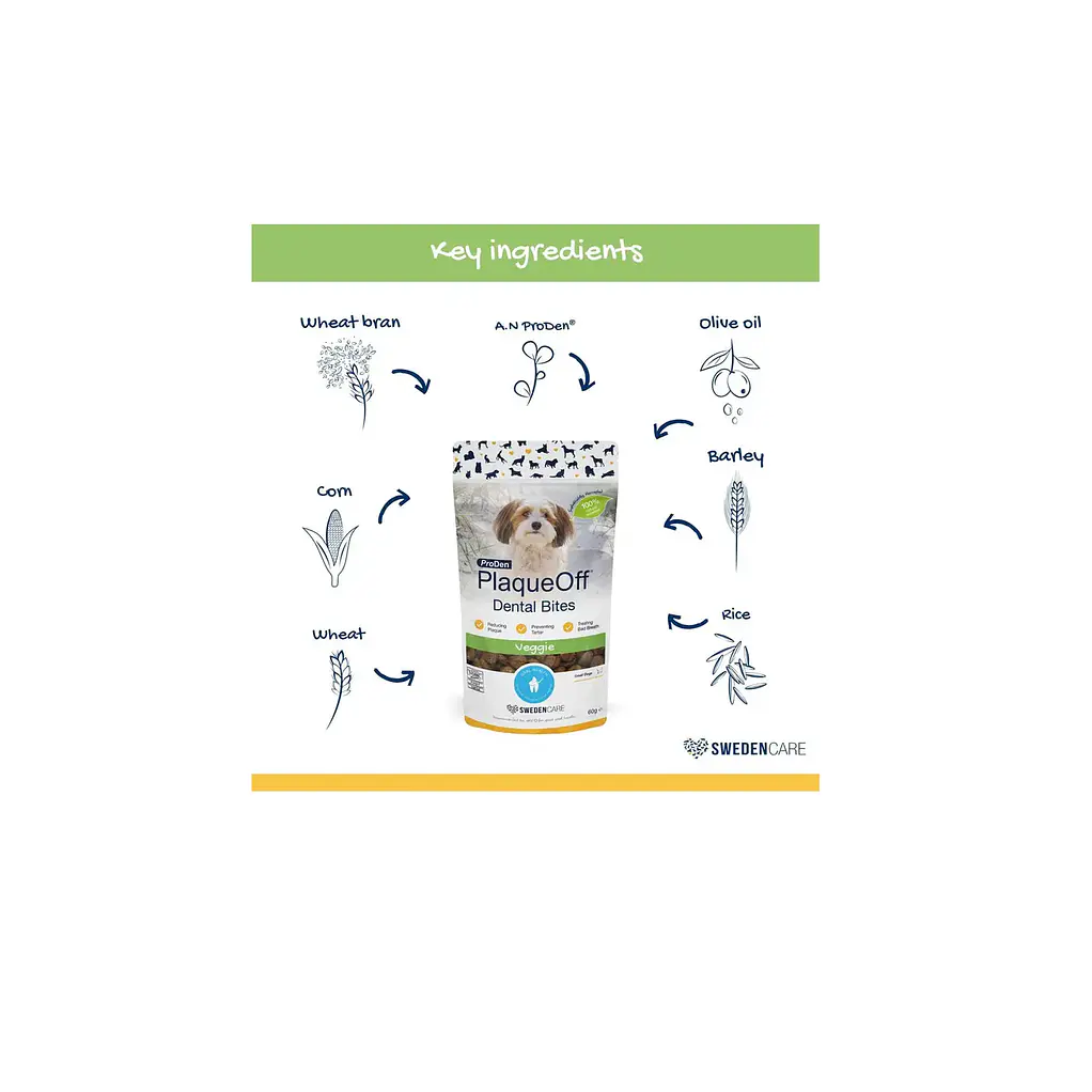 Plaqueoff Snack Bites Cuidado Dental Perros Pequeños 60g 3