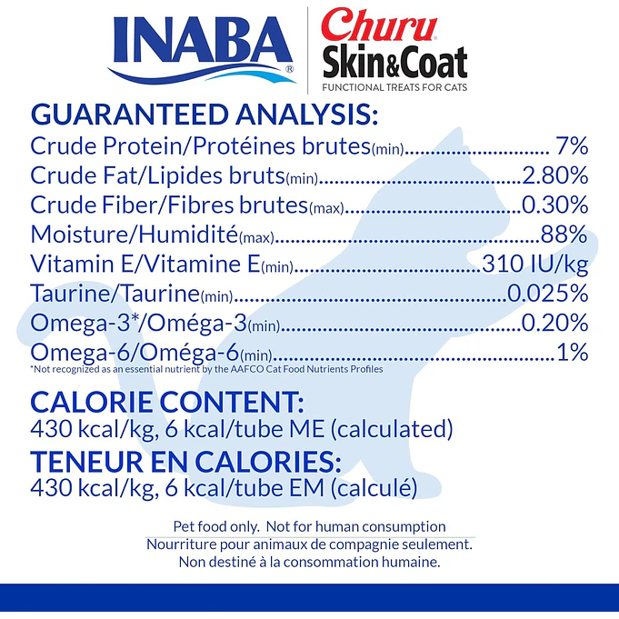  50 tubos de Churu Skin & Coat para piel y pelaje con aceites Omega, taurina y vitamina E 2