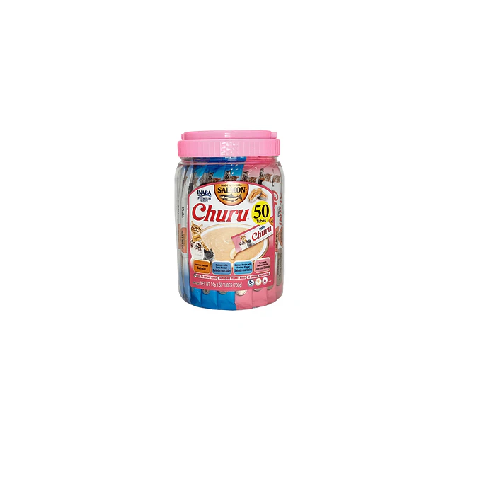50 Tubos Churu para Gato- Variedades Salmon  1