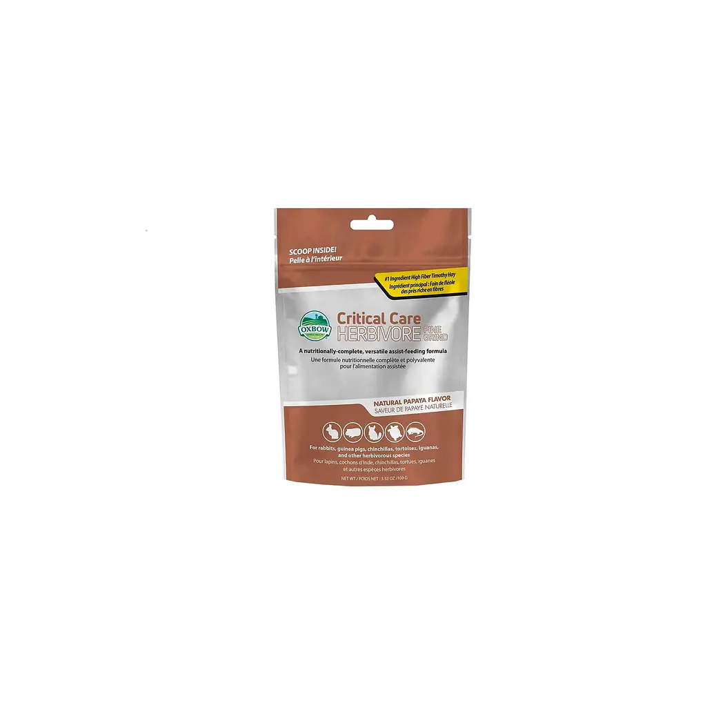 Critical Care Herbívoro Fine Grind-Papilla de recuperación --Oxbow 100gr 1